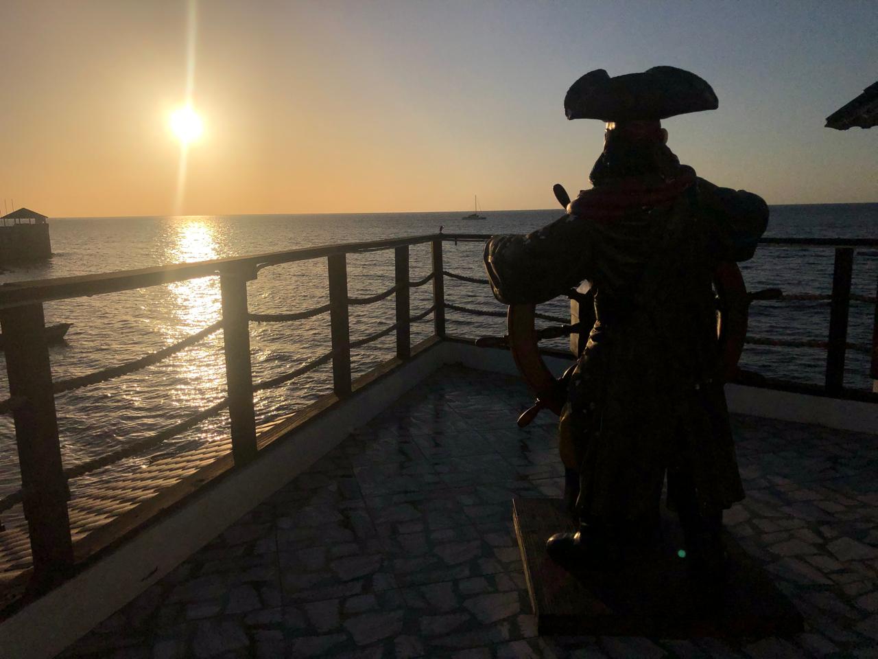 Captain silhouette at golden hour